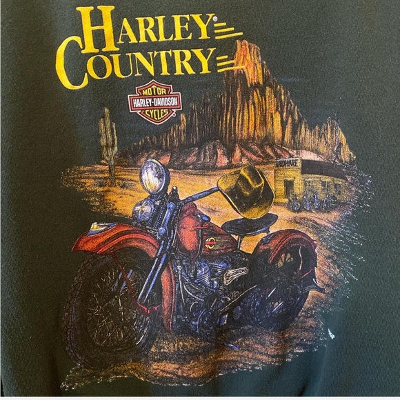 Green Harley Davidson Sweatshirt Crewneck Size Medium - Picture 2 of 5